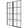 Mexen Mist L Badewannenabtrennung 2-flügelig links 120 x 150 cm, schwarzes Gitter, schwarz - 8A9L-120-011-70-77-L