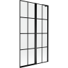 Mexen Mist L Badewannenabtrennung 2-flügelig rechts 100 x 150 cm, schwarzes Gitter, schwarz - 8A9L-100-011-70-77-P