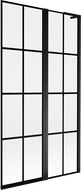 Mexen Mist L Badewannenabtrennung 2-flügelig rechts 100 x 150 cm, schwarzes Gitter, schwarz - 8A9L-100-011-70-77-P