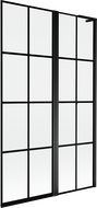 Mexen Mist L Badewannenfaltwand 2-flügelig rechts 110 x 150 cm, schwarz kariert, schwarz - 8A9L-110-011-70-77-P
