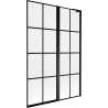 Mexen Mist L Badewannenwand 2-flügelig recht 120 x 150 cm, schwarzes Gitter, schwarz - 8A9L-120-011-70-77-P
