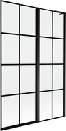 Mexen Mist L Badewannenwand 2-flügelig recht 120 x 150 cm, schwarzes Gitter, schwarz - 8A9L-120-011-70-77-P