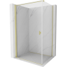 Mexen Mist-B Duschkabine schwenkbar 90 x 70 cm, transparent, gebürstetes Gold - 8A2T-090-070-55-00
