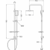 Mexen T54 Duschsäule, Schwarz/Chrom - 798545493-71