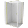 Mexen Mist-B  Duschkabine mit Drehtür 70 x 85 cm, transparent, gebürstetes Gold - 8A2T-070-085-55-00