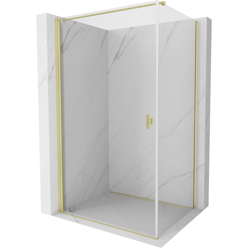 Mexen Mist-B Duschkabine mit Schwingtür 90 x 85 cm, transparent, gebürstetes Gold - 8A2T-090-085-55-00