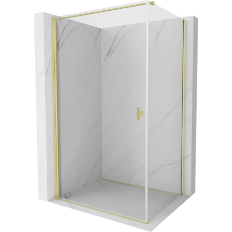 Mexen Mist-B Duschkabine schwenkbar 95 x 85 cm, transparent, gold gebürstet - 8A2T-095-085-55-00