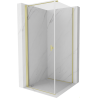 Mexen Mist-B Duschkabine Schwenkbar 90 x 90 cm, Transparent, Gebürstetes Gold - 8A2T-090-090-55-00