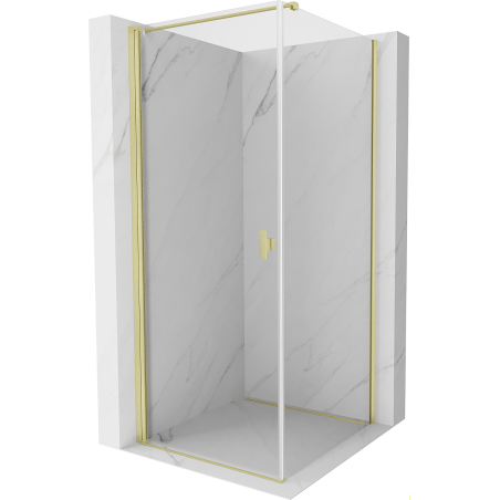Mexen Mist-B Pendeltür-Duschkabine 95 x 95 cm, transparent, gebürstetes Gold - 8A2T-095-095-55-00