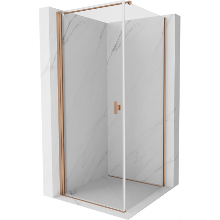 Mexen Mist-B Duschkabine schwenkbar 75 x 75 cm, transparent, gebürstetes Kupfer - 8A2T-075-075-65-00