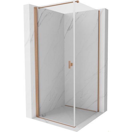 Mexen Mist-B Duschkabine schwenkbar 80 x 80 cm, transparent, gebürstetes Kupfer - 8A2T-080-080-65-00