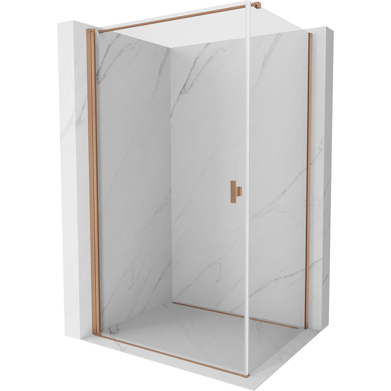 Mexen Mist-B Duschkabine mit Schwenktür 70 x 85 cm, transparent, gebürstetes Kupfer - 8A2T-070-085-65-00