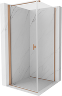 Mexen Mist-B Duschkabine aufklappbar 85 x 85 cm, transparent, gebürstetes Kupfer - 8A2T-085-085-65-00
