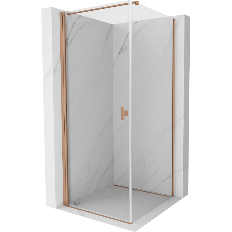 Mexen Mist-B Duschkabine mit Schwingtür 90 x 90 cm, transparent, gebürstetes Kupfer - 8A2T-090-090-65-00