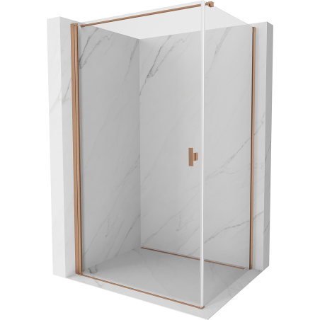 Mexen Mist-B Duschkabine schwenkbar 80 x 95 cm, transparent, gebürstetes Kupfer - 8A2T-080-095-65-00