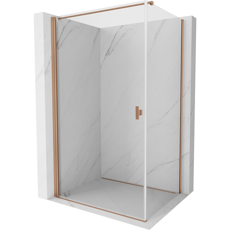 Mexen Mist-B Duschkabine mit Drehtür 80 x 110 cm, transparent, gebürstetes Kupfer - 8A2T-080-110-65-00