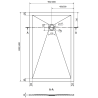 Mexen Stone+ Rechteckige Duschwanne aus Verbundstoff 130 x 90 cm, weiß - 44109013