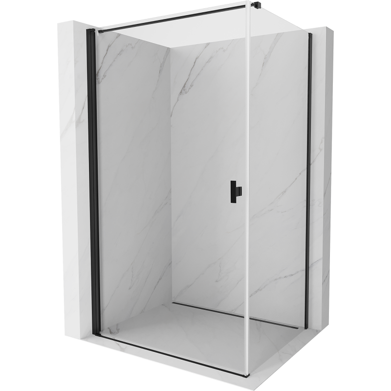 Mexen Mist-B Duschkabine schwenkbar 95 x 75 cm, transparent, schwarz - 8A2T-095-075-70-00