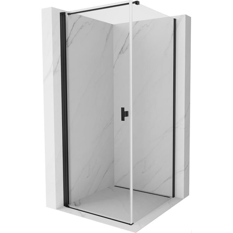 Mexen Mist-B Pendeltür-Duschkabine 85 x 85 cm, transparent, schwarz - 8A2T-085-085-70-00
