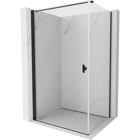 Mexen Mist-B Duschkabine, schwenkbar, 80 x 95 cm, transparent, schwarz - 8A2T-080-095-70-00