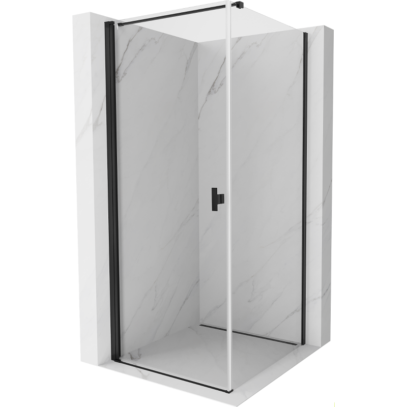 Mexen Mist-B Duschkabine schwenkbar 95 x 95 cm, transparent, schwarz - 8A2T-095-095-70-00