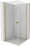 Mexen Mist-B Duo Duschkabine schwenkbar 70 x 70 cm, transparent, gold - 8A2-070-070-50-00