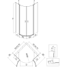 Mexen Mist Duschkabine halbrund schwenkbar 90 x 90 cm, transparent, chrom - 8A32-090-090-01-00