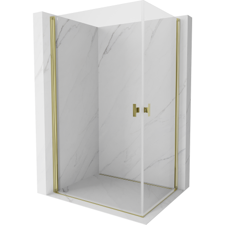 Mexen Mist-B Duo Duschkabine schwenkbar 85 x 75 cm, transparent, gold - 8A2-085-075-50-00