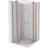 Mexen Mist Duschkabine halbkreisförmig schwenkbar 80 x 80 cm, transparent, gebürstetes Kupfer - 8A32-080-080-65-00