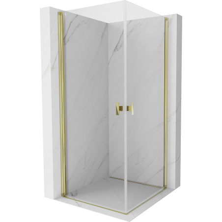 Mexen Mist-B Duo Duschkabine schwenkbar 80 x 80 cm, transparent, gold - 8A2-080-080-50-00
