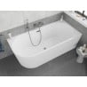 Mexen Silo freistehende Eckbadewanne rechts geriffelt 170 x 80 cm, weiß, Überlauf Gun Metal - 52891708000P-95