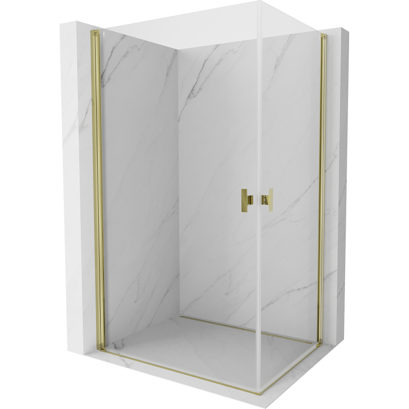 Mexen Mist-B Duo Pendeltür-Duschkabine 95 x 85 cm, transparent, gold - 8A2-095-085-50-00