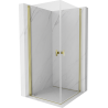Mexen Mist-B Duo Duschkabine, schwenkbar, 90 x 90 cm, transparent, gold - 8A2-090-090-50-00