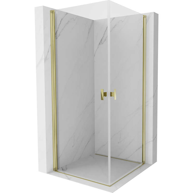 Mexen Mist-B Duo Duschkabine schwenkbar 100 x 100 cm, transparent, gold - 8A2-100-100-50-00