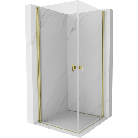 Mexen Mist-B Duo Duschkabine schwenkbar 100 x 100 cm, transparent, gold - 8A2-100-100-50-00