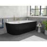 Mexen Silo freistehende Eckbadewanne rechts gerillt 170 x 80 cm, weiß/schwarz, Überlauf gebürstetes Gold - 52891708075P-55