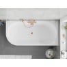 Mexen Silo freistehende Eckbadewanne rechts geriffelt 170 x 80 cm, weiß/schwarz, Überlauf Roségold - 52891708075P-60