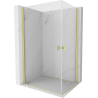 Mexen Mist-B Duo Schwingdusche 95 x 75 cm, transparent, gebürstetes Gold - 8A2-095-075-55-00