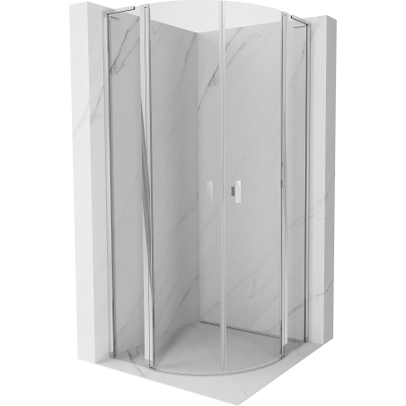 Mexen Mist L Viertelkreis-Duschkabine schwenkbar 90 x 90 cm, transparent, Chrom - 8A32L-090-090-01-00