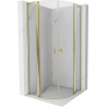Mexen Mist L halbrunde Duschkabine schwenkbar 80 x 80 cm, transparent, gold - 8A32L-080-080-50-00