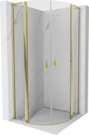 Mexen Mist L halbrunde Duschkabine schwenkbar 80 x 80 cm, transparent, gold - 8A32L-080-080-50-00