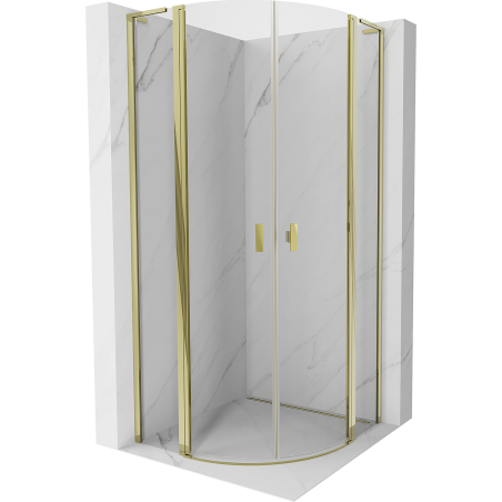 Mexen Mist L Runddusche zum Schwenken 90 x 90 cm, transparent, gold - 8A32L-090-090-50-00