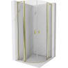 Mexen Mist L halbrunde, schwenkbare Duschkabine 100 x 100 cm, transparent, gold - 8A32L-100-100-50-00
