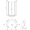 Mexen Mist L halbrunde Duschkabine 80 x 80 cm, transparent, gebürstetes Gold - 8A32L-080-080-55-00