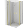 Mexen Mist L halbrunde Duschkabine 80 x 80 cm, transparent, gebürstetes Gold - 8A32L-080-080-55-00