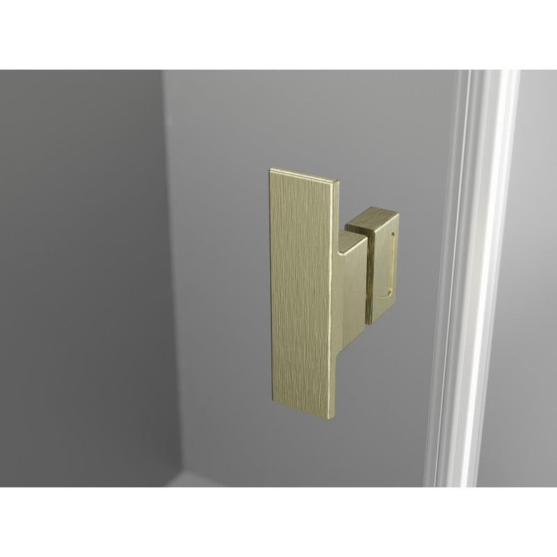 Mexen Mist L halbrunde Duschkabine 80 x 80 cm, transparent, gebürstetes Gold - 8A32L-080-080-55-00