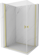 Mexen Mist-B Duo Duschkabine, schwenkbar 85 x 80 cm, transparent, gebürstetes Gold - 8A2-085-080-55-00