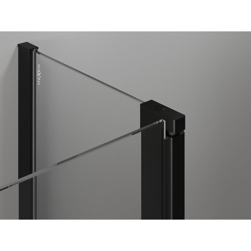 Mexen Mist L Halbkreis-Duschkabine schwenkbar 80 x 80 cm, transparent, schwarz - 8A32L-080-080-70-00