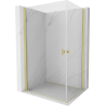 Mexen Mist-B Duo Duschkabine schwenkbar 90 x 80 cm, transparent, gebürstet Gold - 8A2-090-080-55-00