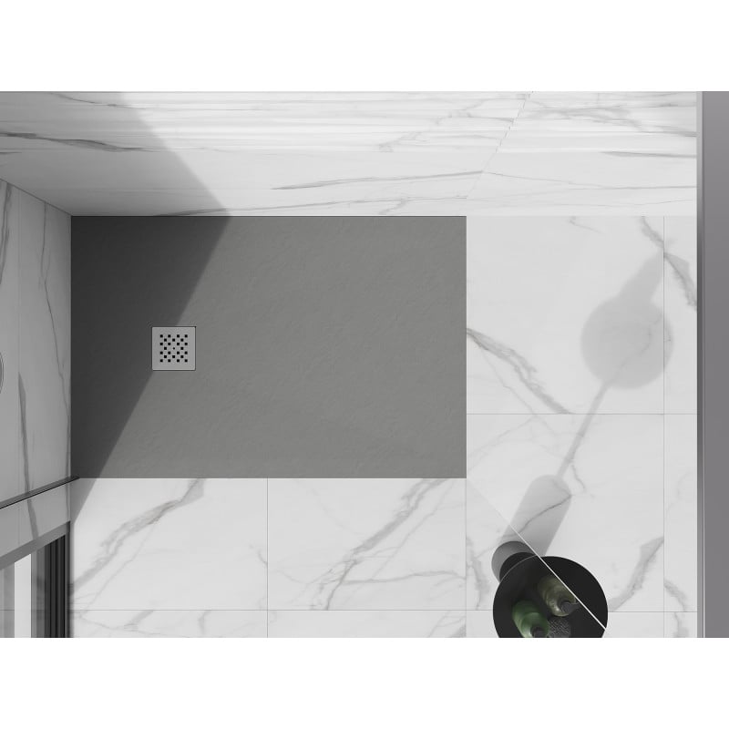 Mexen Stone+ rechteckige Duschwanne aus Verbundwerkstoff 80 x 70 cm, grau-beton - 44617080